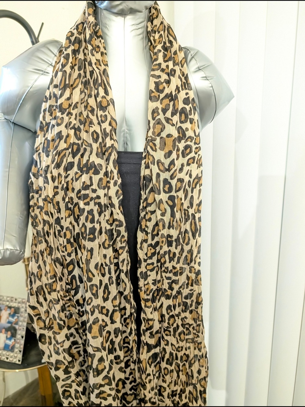 H& M Lightweight Leopard Print Scarf - Neutral Tones